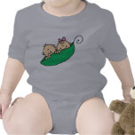 Twin Boy and Girl in Pea Pod Bodysuits