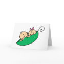 Twin Boy and Girl in Pea Pod cards