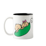Twin Boy and Girl in Pea Pod mugs