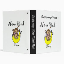 Twin Boy and Girl New Dad Gifts Binders