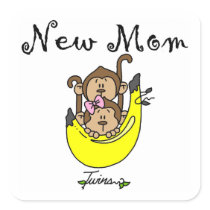 Twin Boy and GIrl New Mom Gifts Stickers
