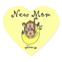 Twin Boy and GIrl New Mom Gifts Sticker