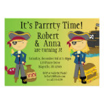 Twin Boy and Girl Pirate Birthday Party Invitation
