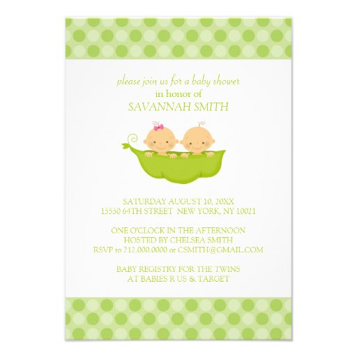 Twin Boy & Girl Baby Shower Invitations