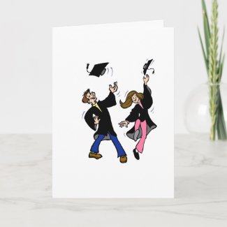 Twin Boy & Girl Graduates Greeting Card