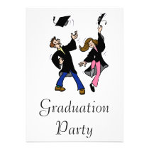 Twin Boy & Girl Graduates invitations