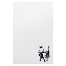 Twin Boy & Girl Graduates Personalized Stationery