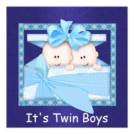Twin BOYS Baby Shower Invitations