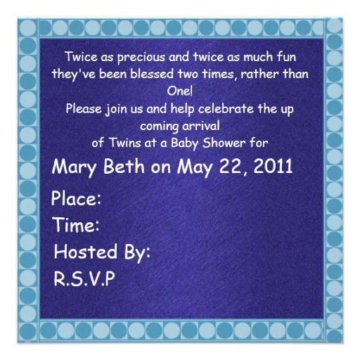 Twin BOYS Baby Shower Invitations