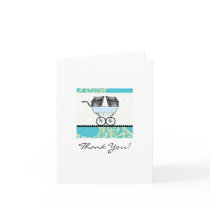 Twin Boys Baby Shower Thank You - Blue Cards