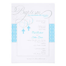 Twin Boys Baptism Invitation