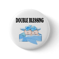 Twin Boys  Double Blessing Button