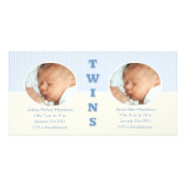 Twin Boys Double New Baby Photo Cards photo cards