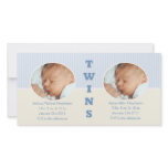 Twin Boys Double New Baby Photo Cards photo cards