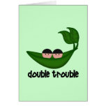 Twin Boys  Double Trouble Peapod Card
