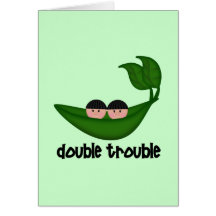 Twin Boys  Double Trouble Peapod Card
