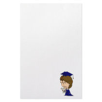 Twin Boys Graduating Custom Stationery