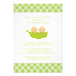 Twin Boys in a Pea Pod Baby Shower Invitations