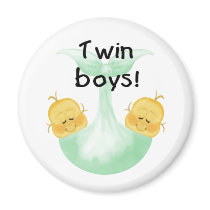 Twin Boys magnets by new_baby Twin Boys magnets