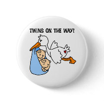 Twin Boys on the Way buttons