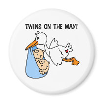 Twin Boys on the Way magnets by maternity Twin Boys on the Way magnets