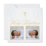 Twin Boys Photo Baptism Invitation