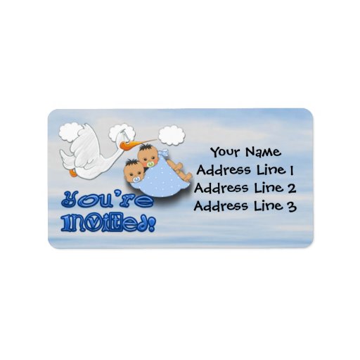 Twin Boys Stork Baby Shower Address Labels Zazzle