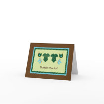 Twin Boys Thank You Card
