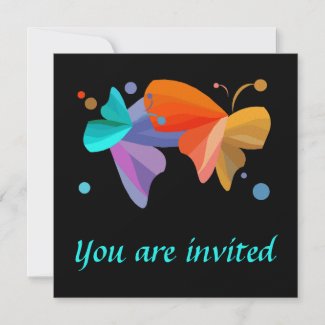 Twin Butterflies Invitations invitation