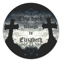 Twin crosses This book belongs to Round Sticker