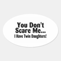 Twin Daughters Oval Sticker
