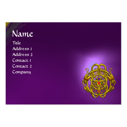TWIN DRAGONS Purple Amethyst Business Card Templates (front side)