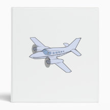 Twin-Engine Airplane 3 Ring Binders