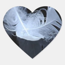 Twin flame feathers and reflection heart sticker