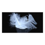 Twin flame feathers and reflection personalized photo card