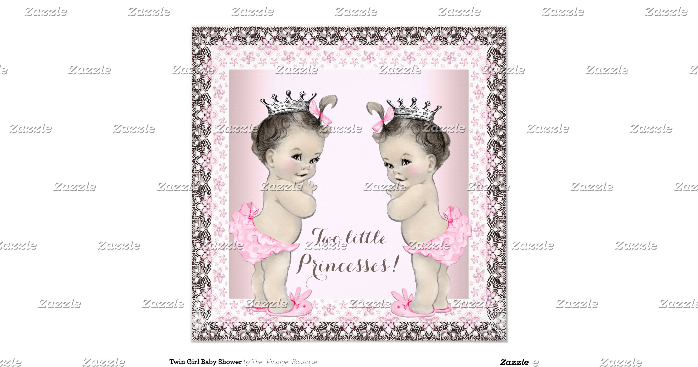 Twin Girl Baby Shower Invitation | Zazzle
