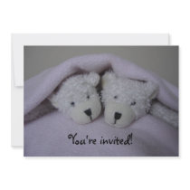 Twin girl bears baby shower invitation by littlemunchkins Twin girl bears baby shower invitation