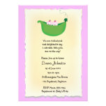 Twin Girl Peas in a Pod baby shower invite