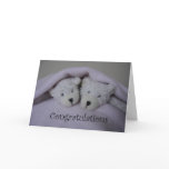 Twin girl teddy bears greeting cards