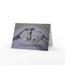 Twin girl teddy bears cards by littlemunchkins Twin girl teddy bears cards