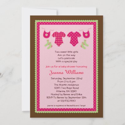 Twin Baby Shower Invites on Twin Girls Baby Shower Invitation By Marlenedesigner