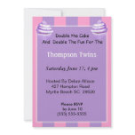 Twin Girls Cupcake  Birthday Invitation