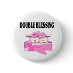 Twin Girls Double Blessing buttons