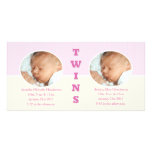 Twin Girls Double New Baby Photo Cards