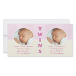 Twin Girls Double New Baby Photo Cards photo cards