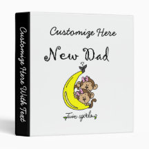 Twin Girls New Dad Gifts 3 Ring Binders