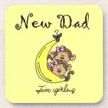 Twin Girls New Dad Gifts Drink Coasters