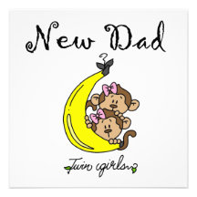 Twin Girls New Dad Gifts Invitations