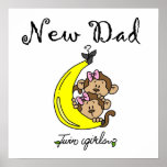 Twin Girls New Dad Gifts Posters