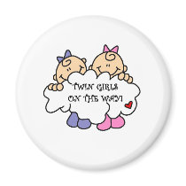 Twin Girls on the Way magnets by maternity Twin Girls on the Way magnets